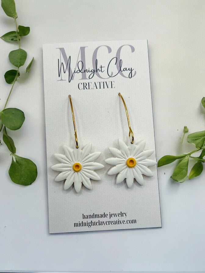 White and Yellow Floral Hoops